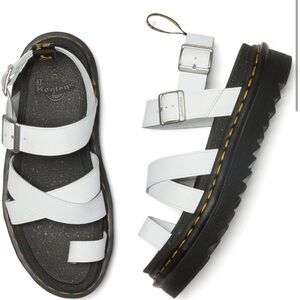 Dr Martens Avry Ankle Strap White Sandals